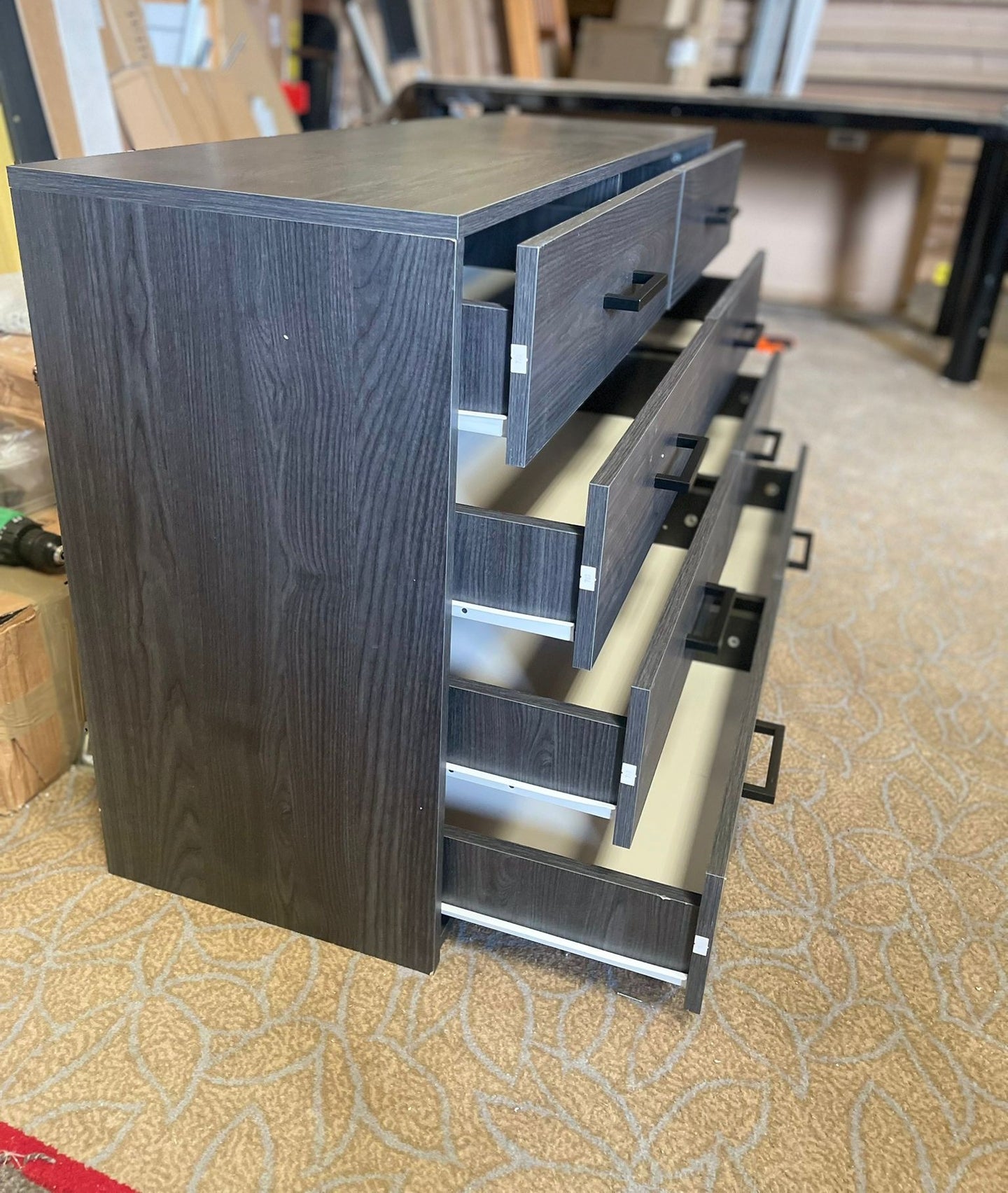 Assembled Oslo 8 Drawer Chest - Black Oak Effect